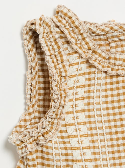 Blouse met ruches bij de armgaten - Kiabi