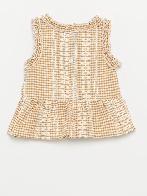 Blouse met ruches bij de armgaten - Kiabi