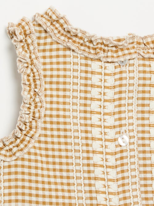 Blouse met ruches bij de armgaten - Kiabi