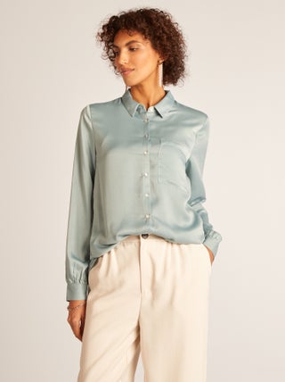 Blouse met satijnachtige stof