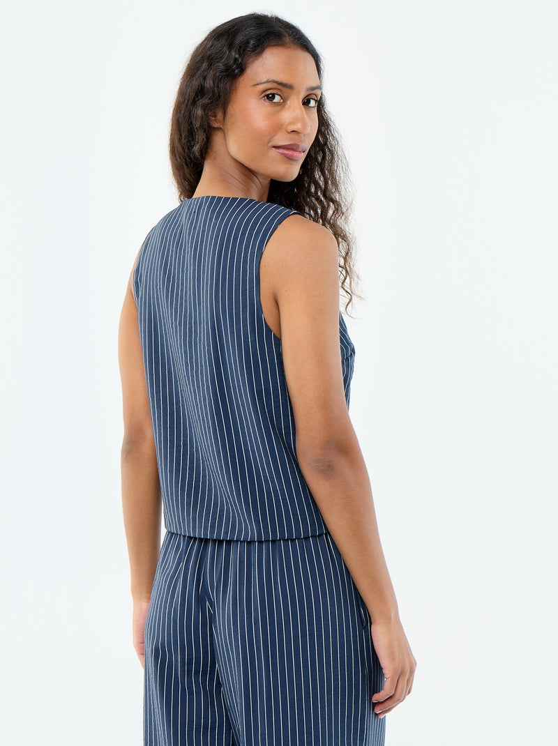 Blouse met strikjes Blauw - Kiabi