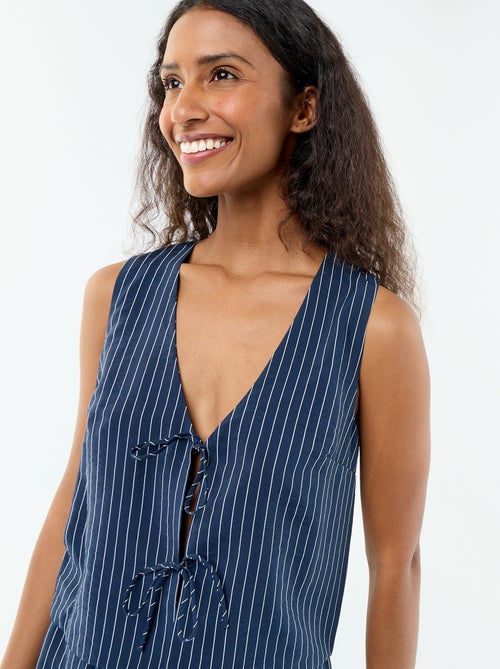 Blouse met strikjes - Kiabi