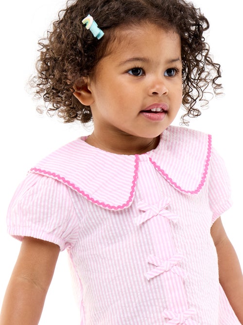 Blouse met strikjes en korte mouwen - Kiabi Blouse met strikjes en korte mouwen - Kiabi