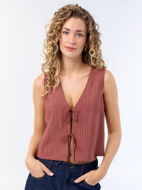 Blouse met strikjes - Kiabi