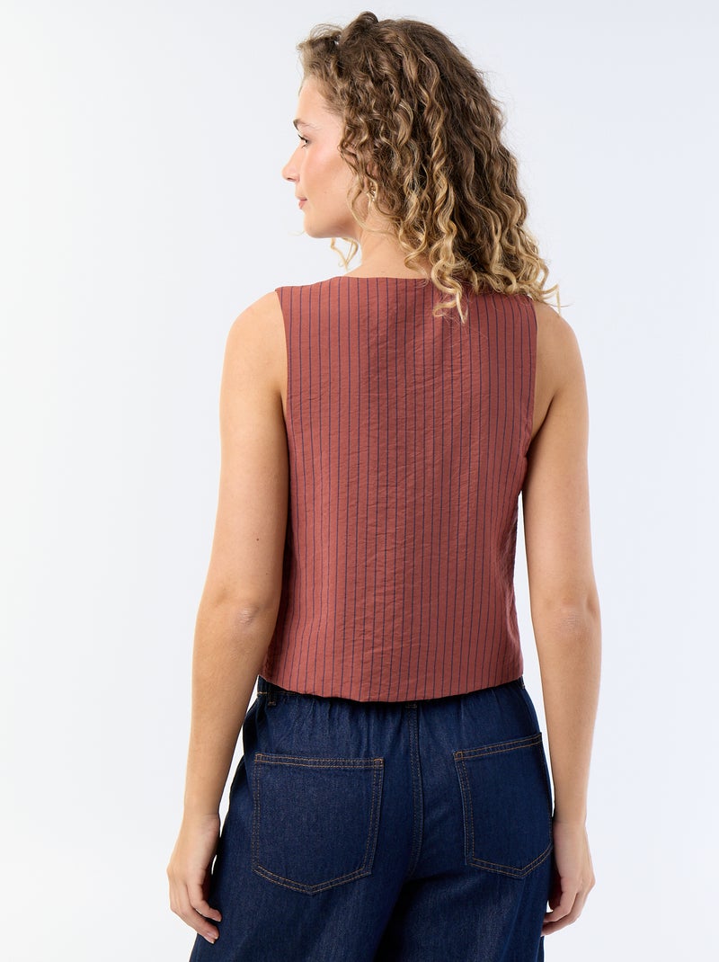 Blouse met strikjes Rood - Kiabi
