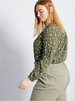 Blouse met V-hals - - Kiabi