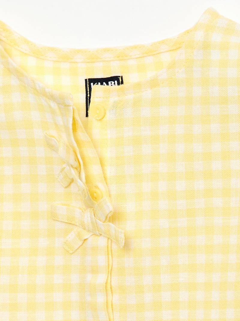 Blouse met vichyprint Geel - Kiabi