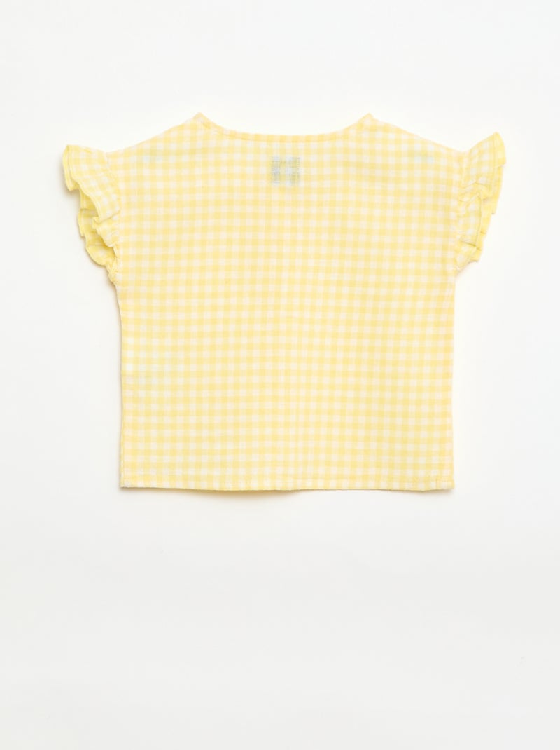 Blouse met vichyprint Geel - Kiabi