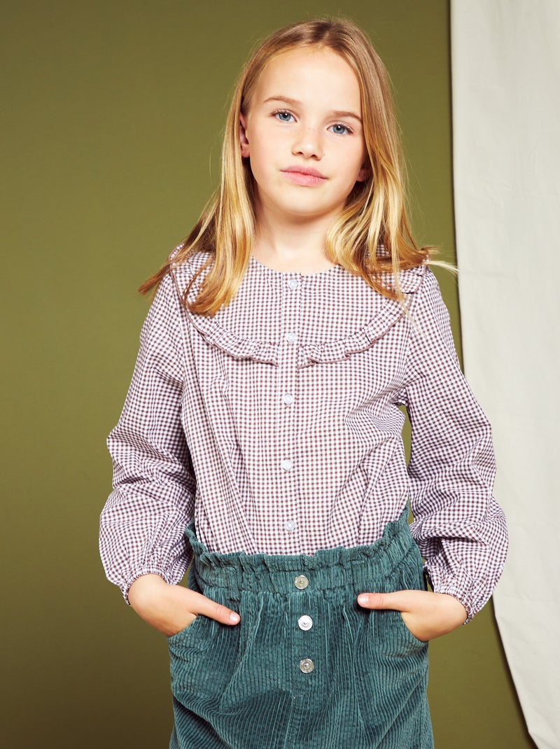 Blouse met volants BRUIN - Kiabi