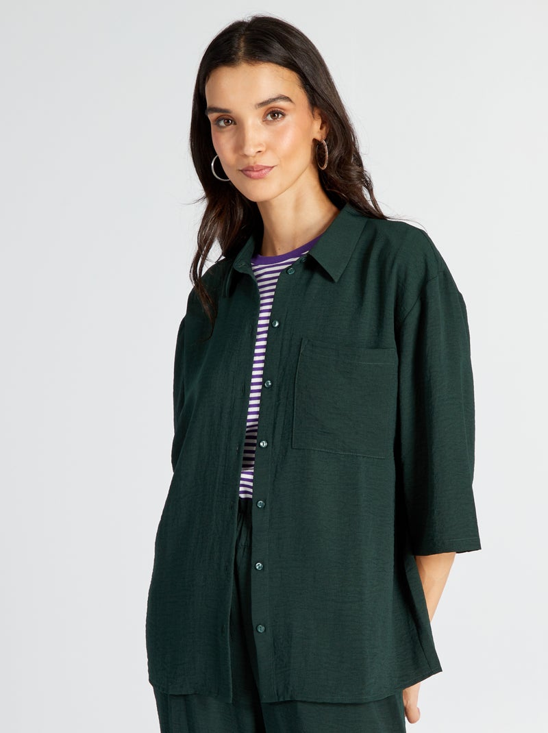 Blouse met wijde 3/4-mouwen 'JDY' GROEN - Kiabi