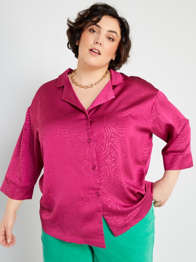 Blouse met zebraprint en satijnglans ROSE - Kiabi
