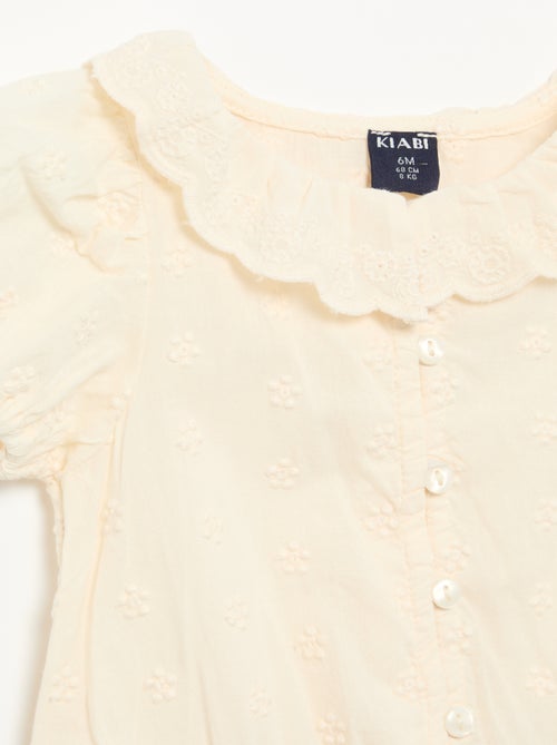 Blouse van broderie anglaise met korte mouwen - Kiabi