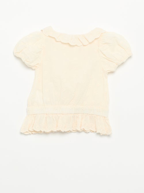Blouse van broderie anglaise met korte mouwen - Kiabi