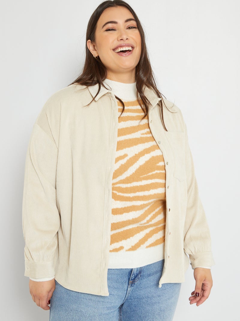 Blouse van corduroy BIEGE - Kiabi