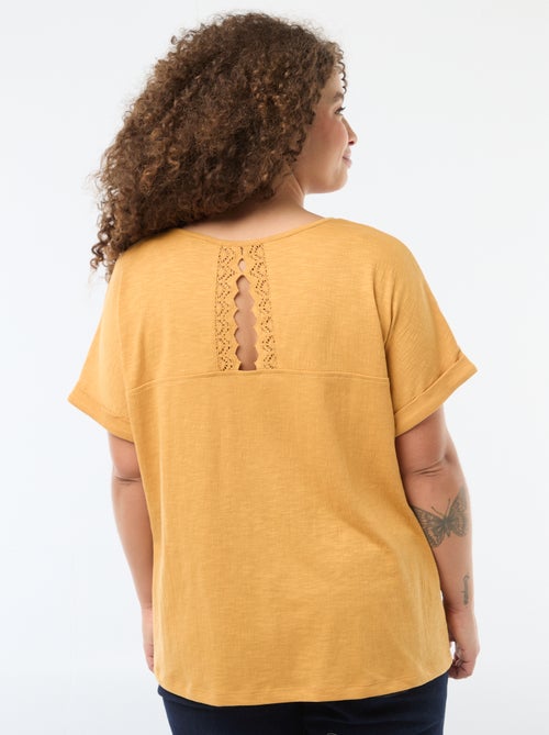 Blouse van crêpestof met korte mouwen - Kiabi