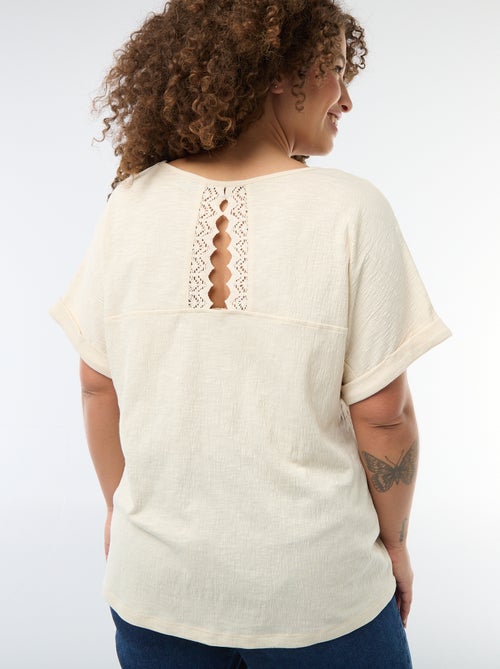 Blouse van crêpestof met korte mouwen - Kiabi