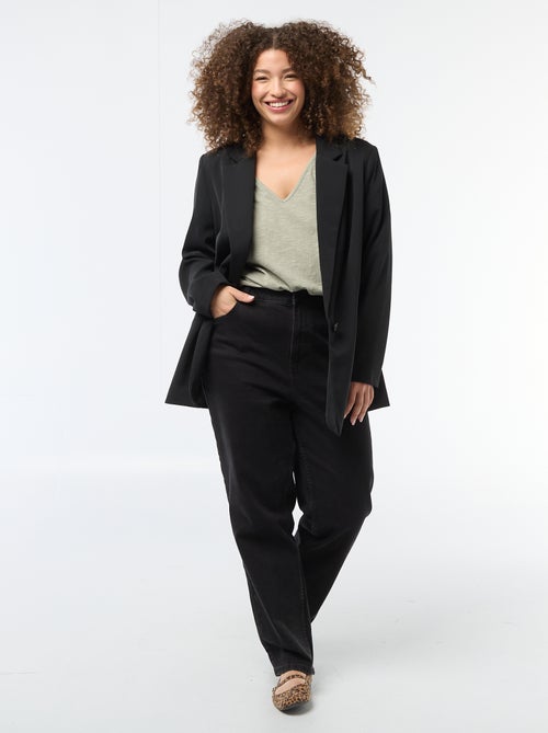 Blouse van crêpestof met korte mouwen - Kiabi