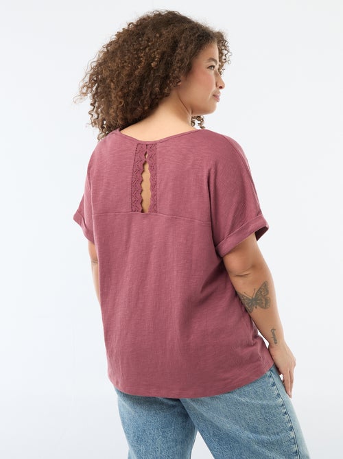 Blouse van crêpestof met korte mouwen - Kiabi