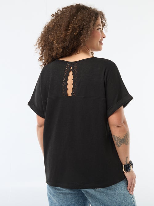 Blouse van crêpestof met korte mouwen - Kiabi