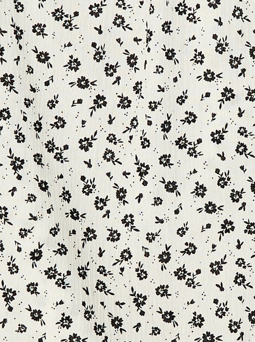 Blouse van crêpetricot met elastische kraag - makkelijk aan te trekken collectie - Kiabi