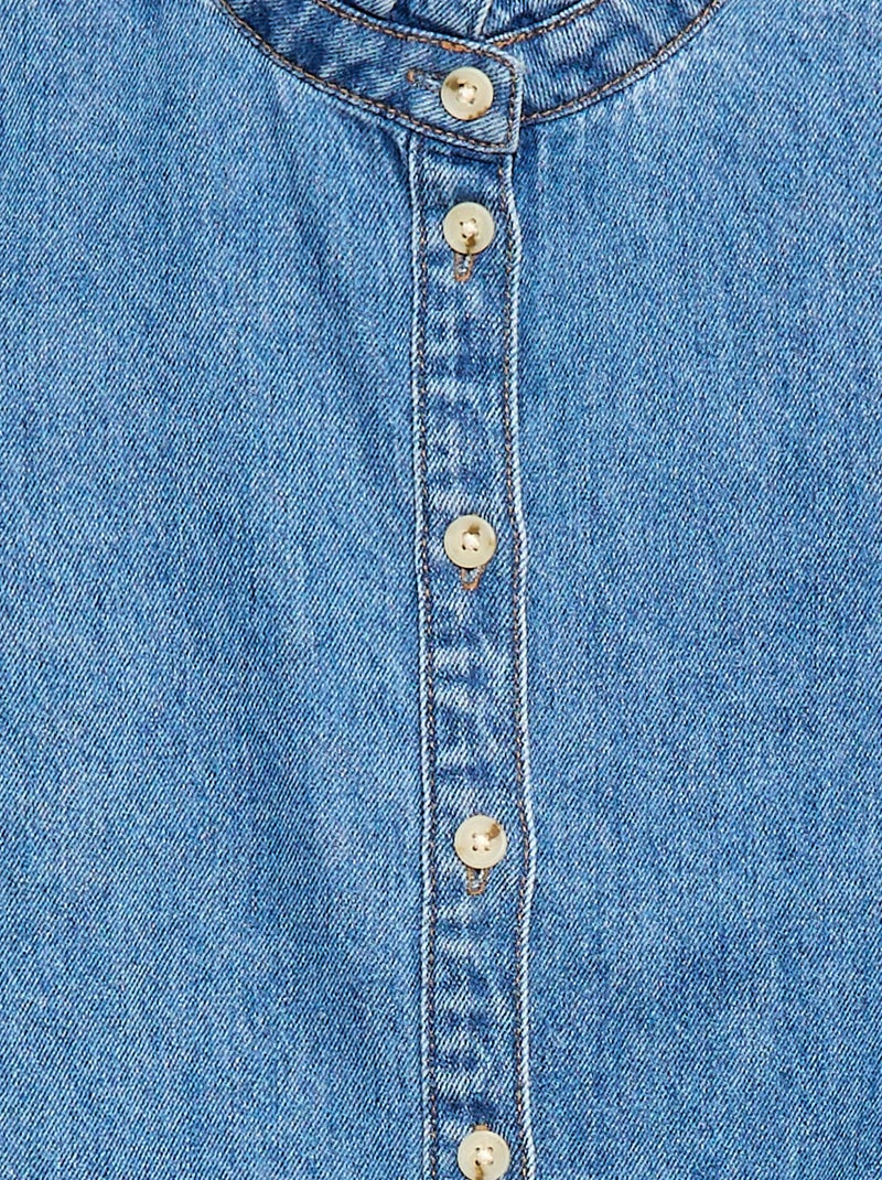 Blouse van denim Blauw - Kiabi
