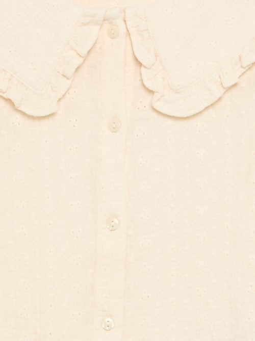 Blouse van dubbel gaas met Peter Pan-kraag - Kiabi Blouse van dubbel gaas met Peter Pan-kraag - Kiabi