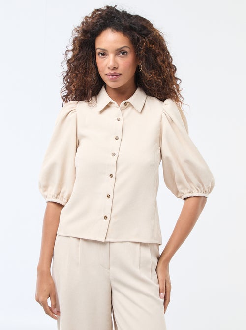 Blouse van fluweel met 3/4 mouwen - Kiabi Blouse van fluweel met 3/4 mouwen - Kiabi