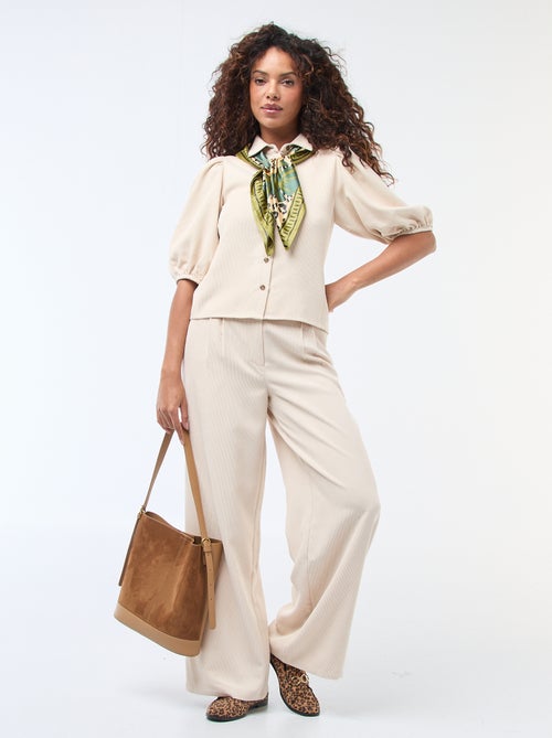 Blouse van fluweel met 3/4 mouwen - Kiabi Blouse van fluweel met 3/4 mouwen - Kiabi