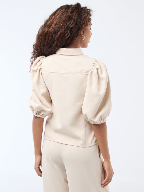 Blouse van fluweel met 3/4 mouwen - Kiabi Blouse van fluweel met 3/4 mouwen - Kiabi