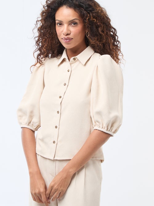 Blouse van fluweel met 3/4 mouwen - Kiabi Blouse van fluweel met 3/4 mouwen - Kiabi