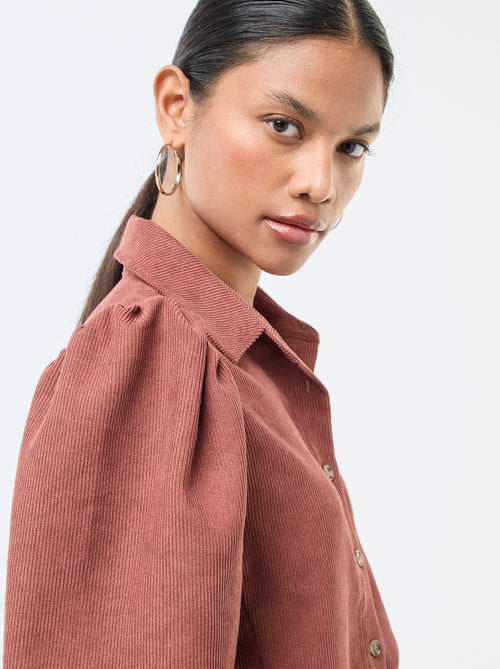 Blouse van fluweel met 3/4 mouwen - Kiabi