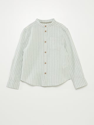 Blouse van gemengd linnen