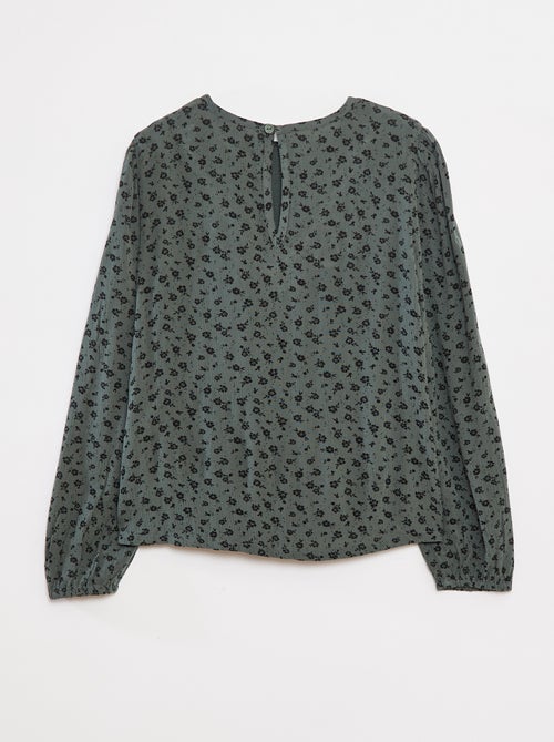 Blouse van kreukeltricot met print - Kiabi