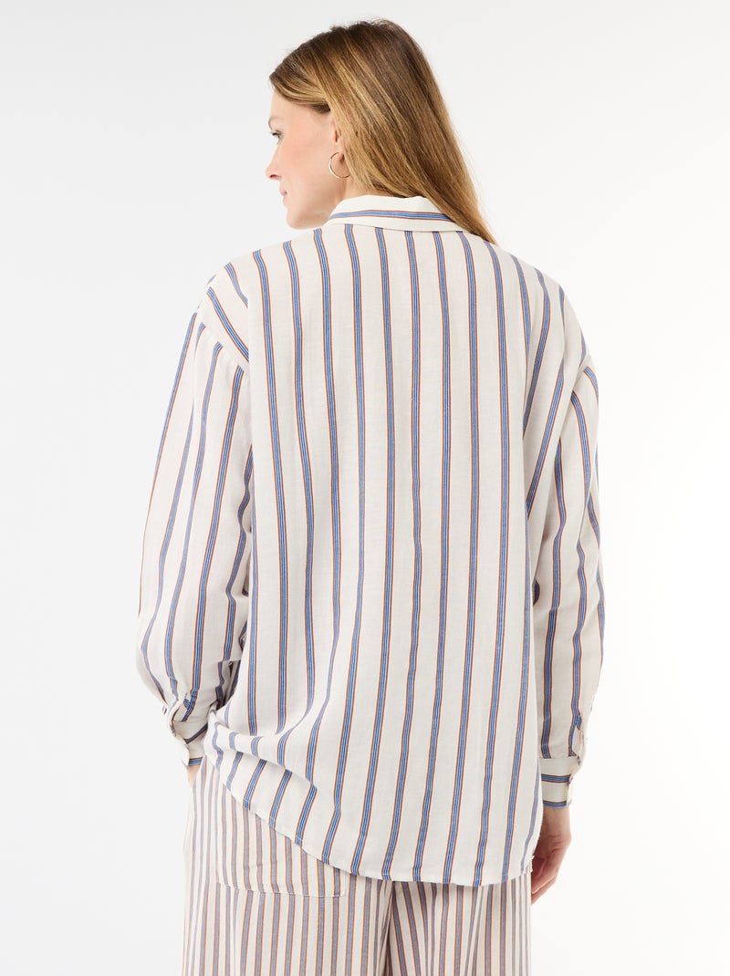 Blouse van linnenmix Biege - Kiabi