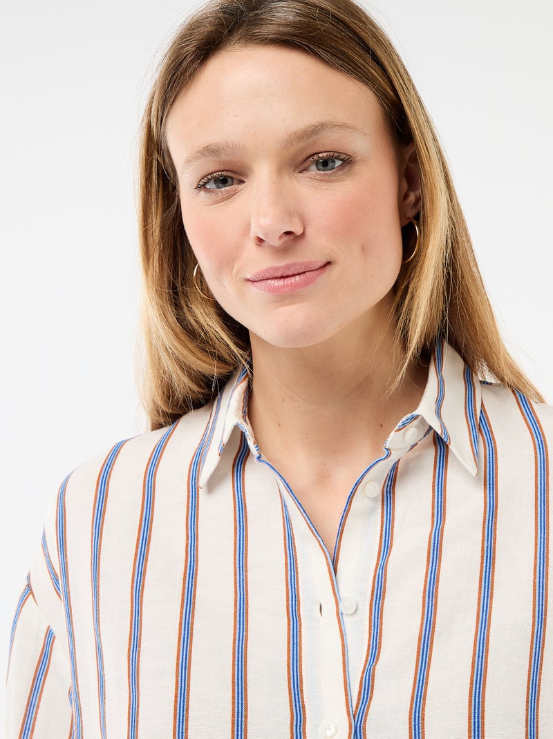 Blouse van linnenmix Biege - Kiabi