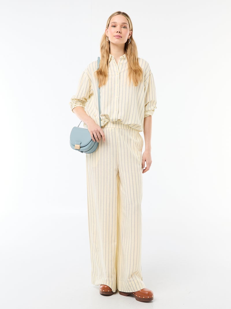 Blouse van linnenmix Geel - Kiabi