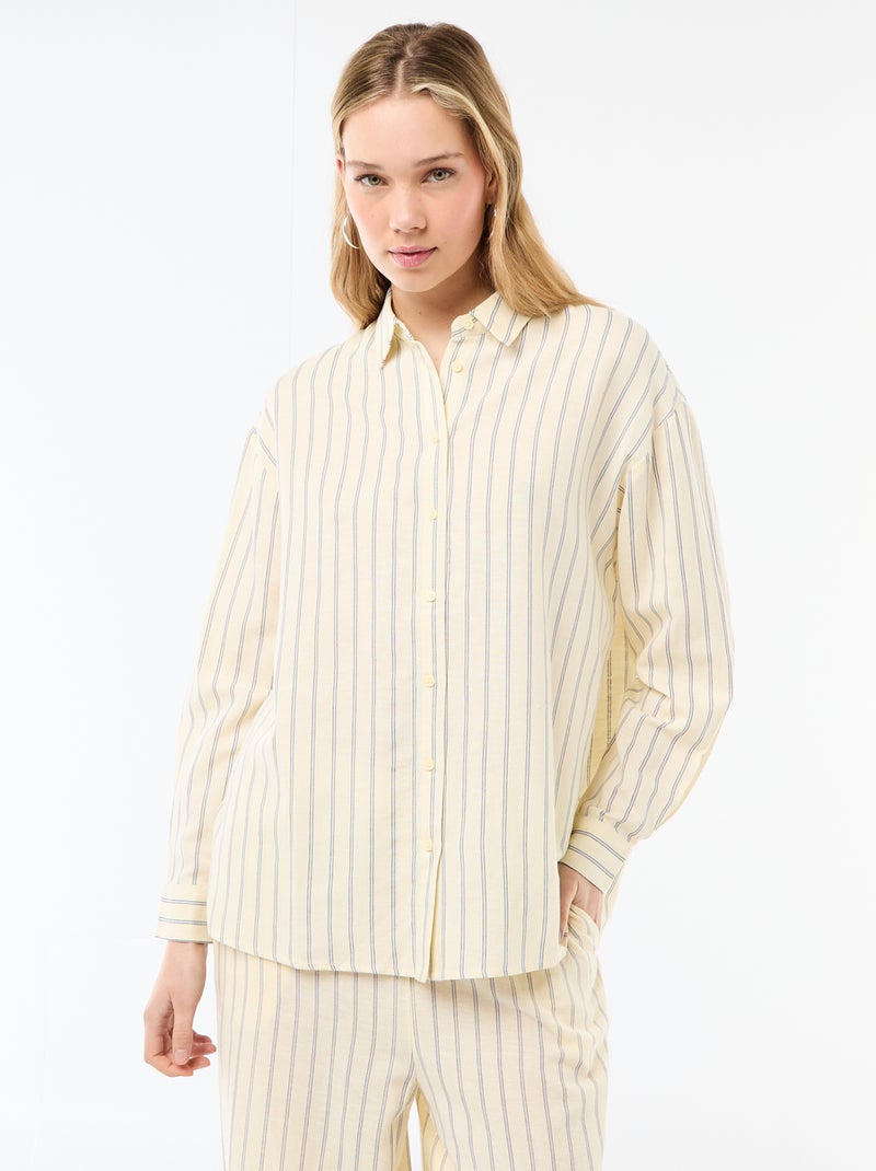 Blouse van linnenmix Geel - Kiabi