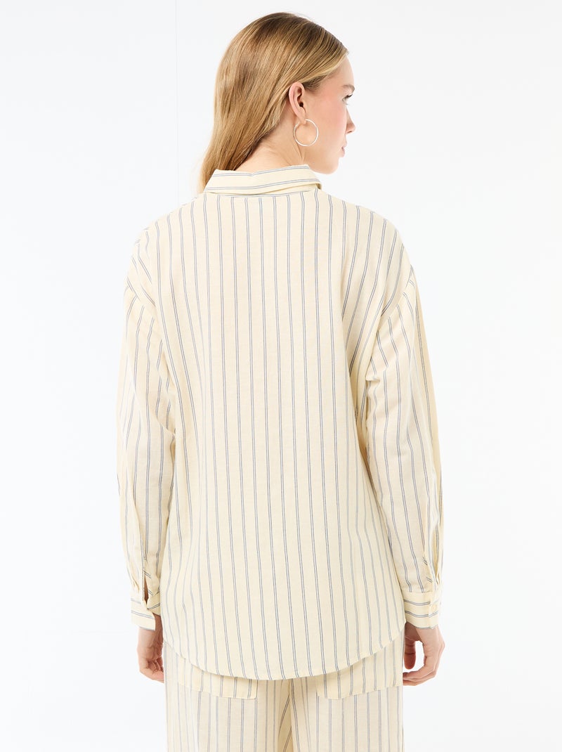 Blouse van linnenmix Geel - Kiabi
