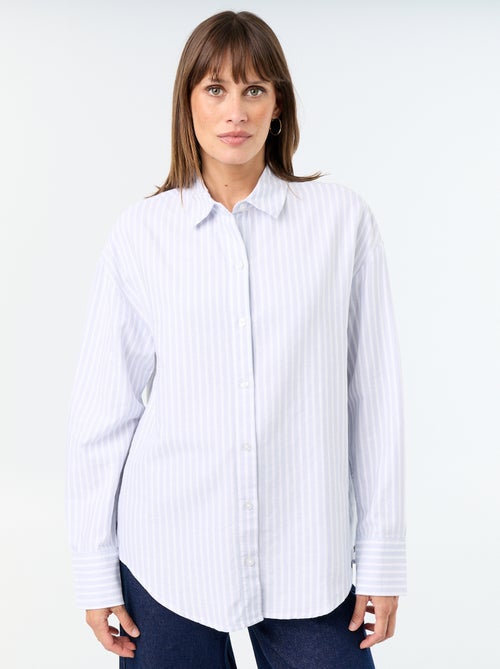 Blouse van oxfordstof met blousekraag - Kiabi