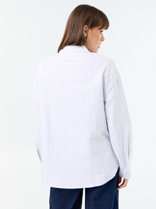Blouse van oxfordstof met blousekraag - Kiabi
