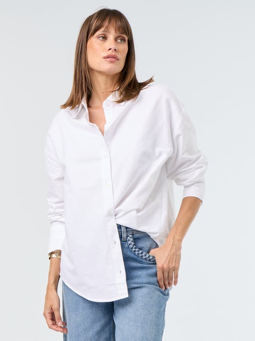 Blouse van oxfordstof met blousekraag - Kiabi