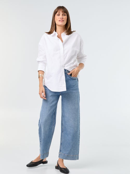 Blouse van oxfordstof met blousekraag - Kiabi