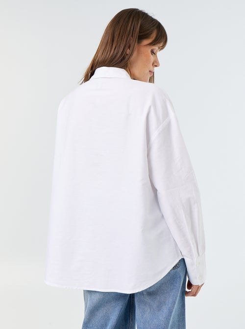 Blouse van oxfordstof met blousekraag - Kiabi