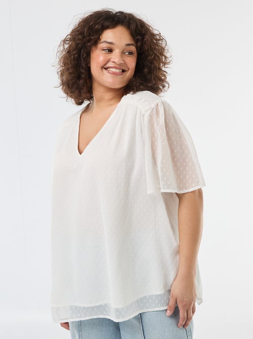 Blouse van plumetis - Kiabi