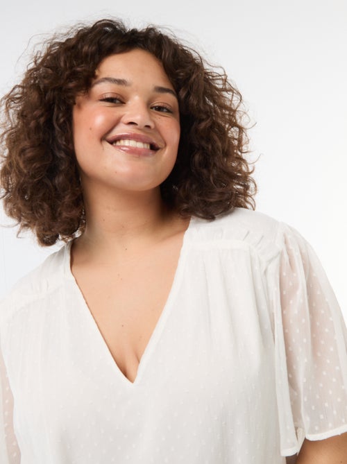 Blouse van plumetis - Kiabi