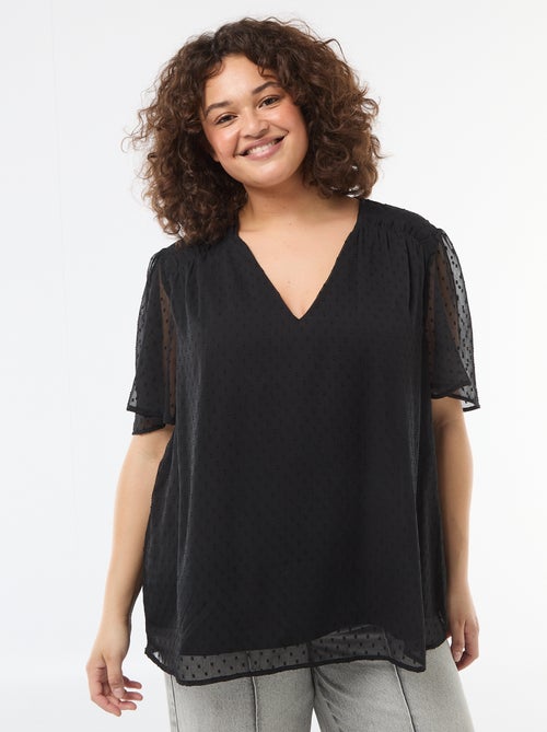 Blouse van plumetis - Kiabi