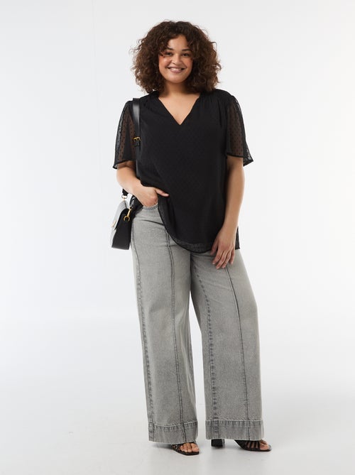 Blouse van plumetis - Kiabi