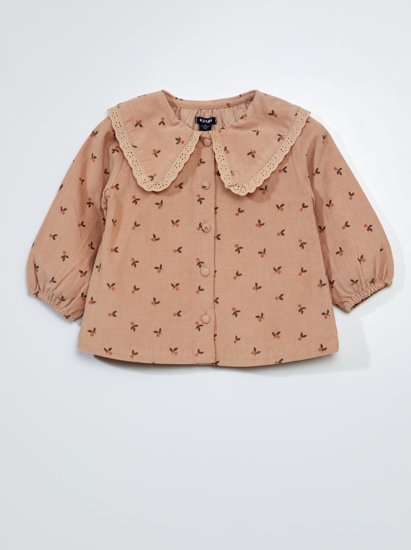 Blouse van velours WIT - Kiabi