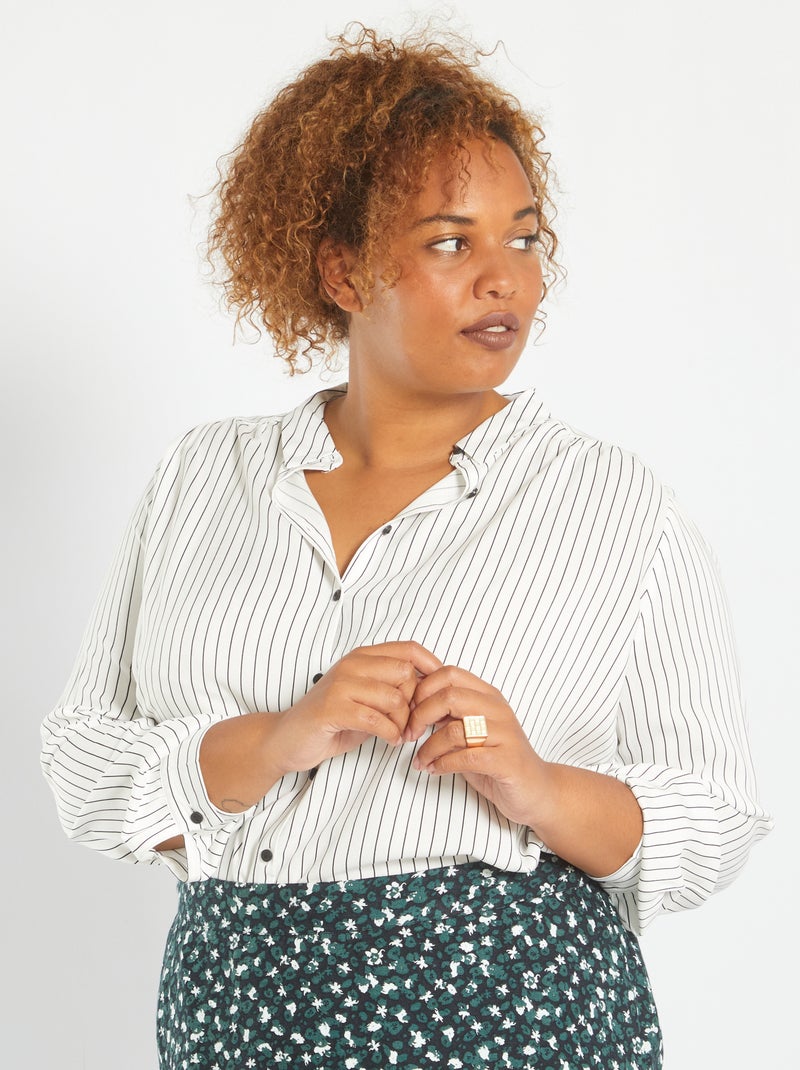 Blouse van viscose met print WIT - Kiabi