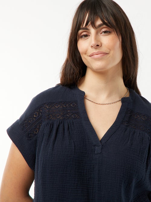 Blouse van zachte, luchtige katoen - Kiabi